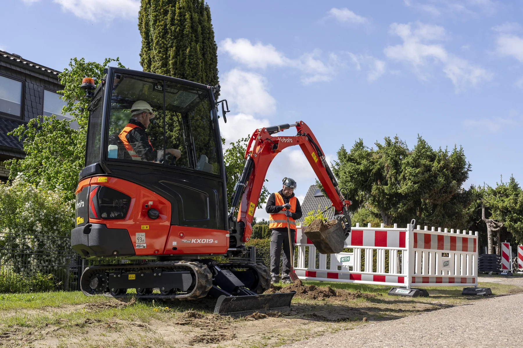 Kubota Bagger KX im Einsatz